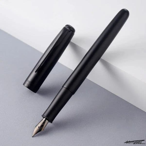 Wholesale Premium Writing Instrument - All Black Metal Fountain Pen, Fine Nib 0.5Mm For Office, School, And Personal Use Ddmyday Ddmyday