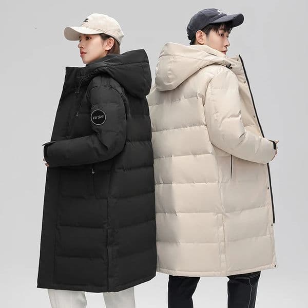 Mens Outdoor Camping Cold Proof Warm Trend Versatile Feather Jacket Outdoor Highquality Windproof Warm Long Down Jacket 251018