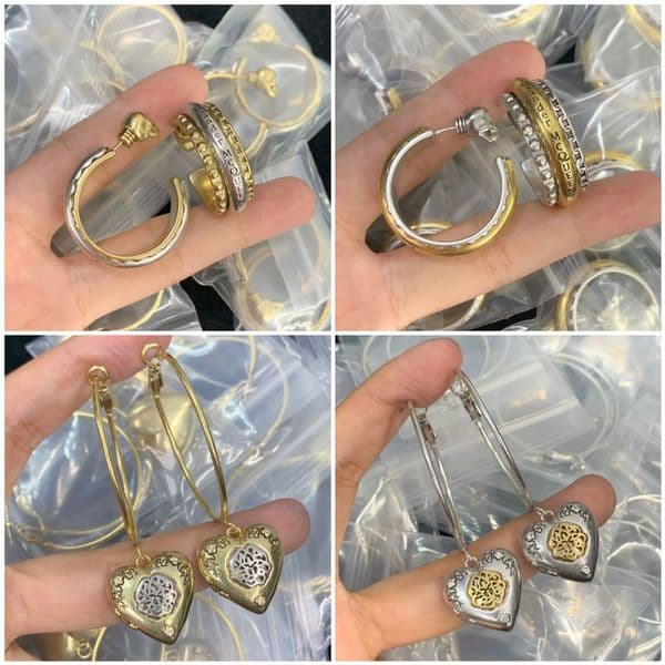 Heart shaped silver heart-shaped Ear Buckles with magnetic buckles that can be opened designed talented designer Skull Head heart-shaped Hoop Earrings