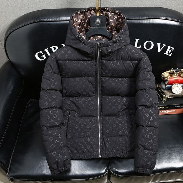 Men's Light Luxury Fashion Cotton Coat Autumn/Winter New Design Thickened and Fleece-Lined Warm Jacket with Trendy Prints Versatile Punk Style Black Yellow Hot Sale
