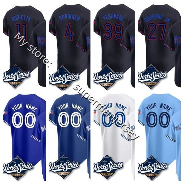 baseball Jersey 2025 World Series custom name number S3XL Vladimir Guerrero Jr Springer Bo Bichette Shane Bieber Trey Yesavage Alejandro Kirk Barger