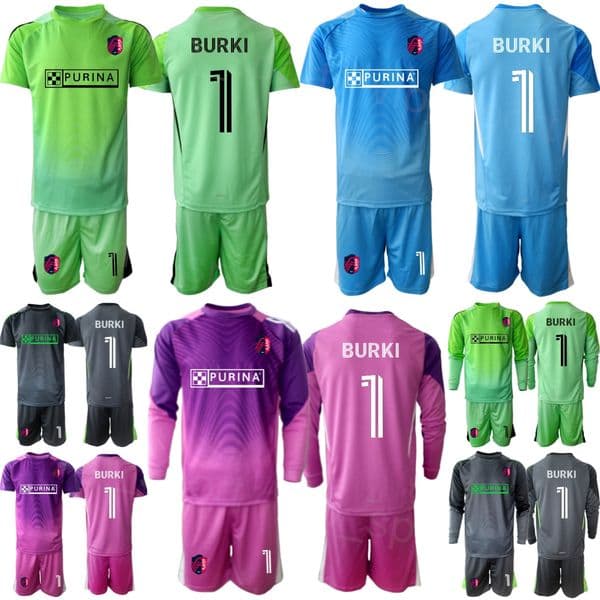 Club St. L ouis City Soccer GK 1 Roman Burki Jerseys Goalkeeper 39 Benjamin Lundt 31 Christian Olivares Goalie Long Short Sleeve Football Shirt Kit Mans Youth 2025/2026