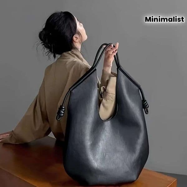 A 2025 Minimalist Style Handbag Women, Imitation Shoulder Bag With Snap Closure, Large Capacity, Suitable For Work And Leisure Use, Polyester Lining, No Print,