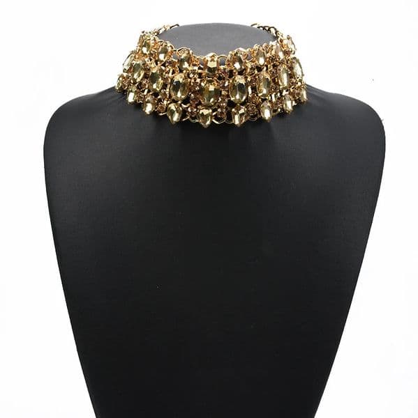 Fashion Colorful Clear Champagne Crystal Large Collar Choker Necklace Women Indian Statement Big Bib Necklace Jewelry 2025 251016