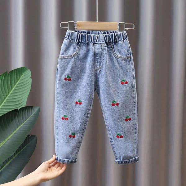 Girls Pants Kids Clothes Children Jeans Cowboy Denim Pants Spring Autumn Fashion Clothing Streetwear Casual Harajuku251021BJ