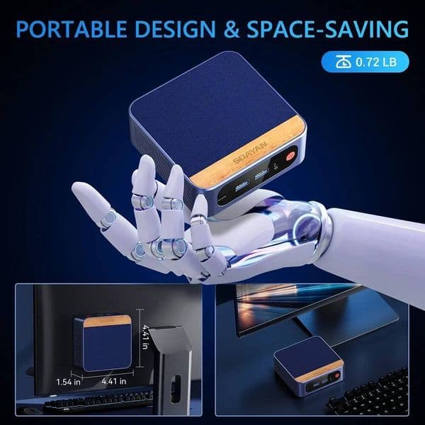Mini PC Intel Twin Lake N150 SODIMM DDR4 3200MTs M2 SSD 4K60Hz RJ45 1000M WiFi BT Desktop Gaming Office Computer
