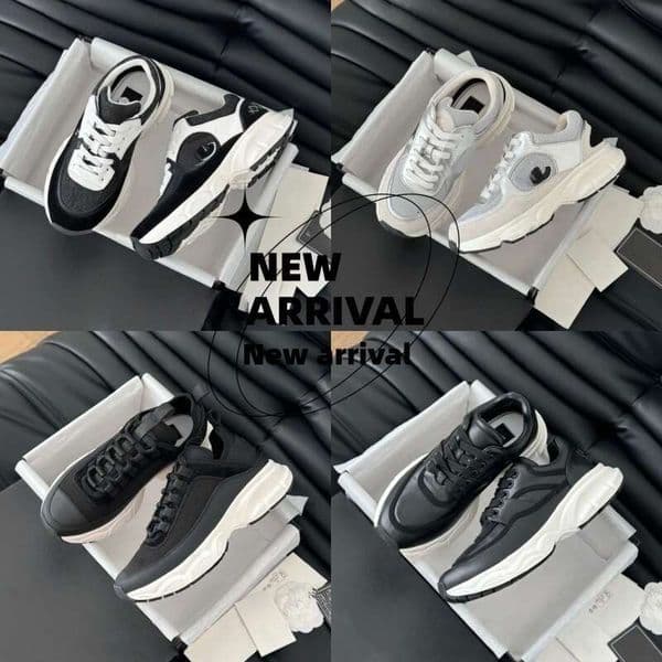 High-quality designer running shoes women's athletic shoes leather sports shoes luxury lace-up sneakers calfskin nylon casual shoes 35-40