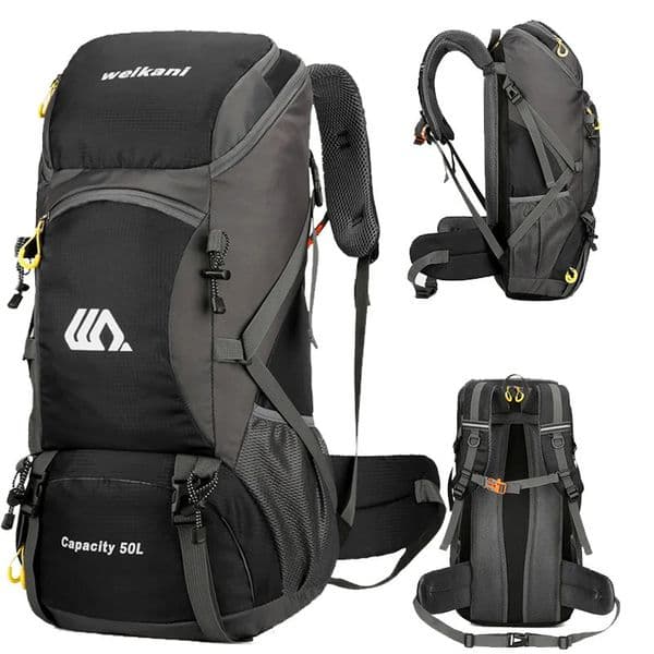 50L Travel Backpack Camping Men Large Hiking Bag Tourist Rucksack Waterproof Outdoor Sports Climbing Mountaineering Luggage 251022 Z260508