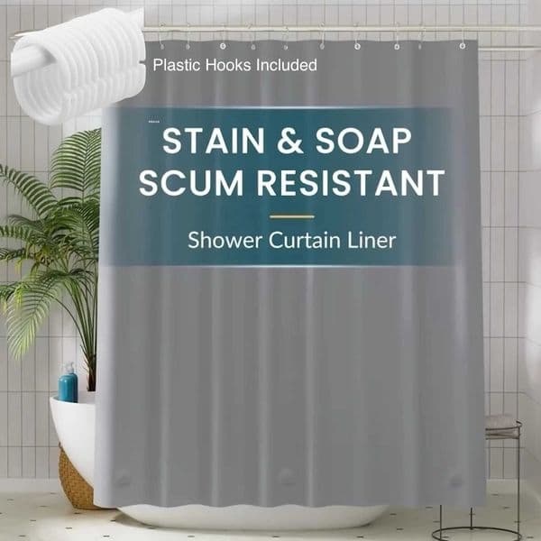 1pc Waterproof Shower Curtain Liner with Magnets Metal Grommets Mildew Resistance Bath Curtain for Bathroom Window Curtain Z251023