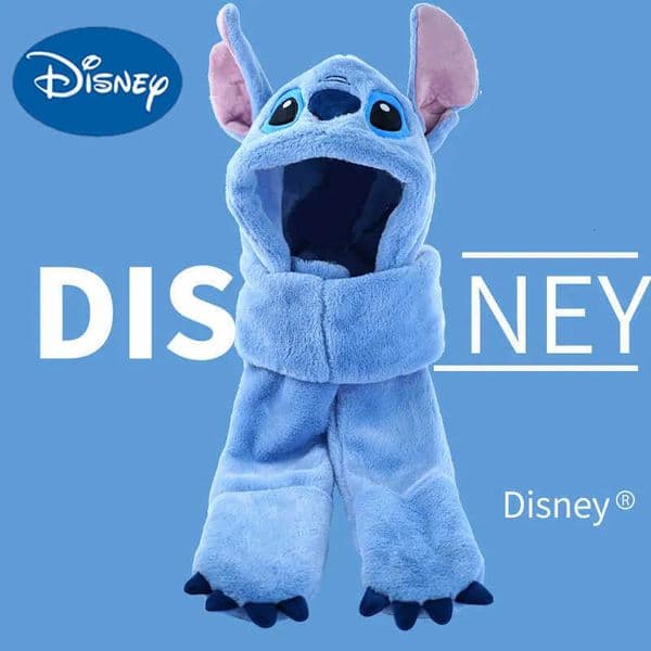 Disney Childrens Gloves Scarf Hat Integrated Set Boys Winter Warm Plush Hat Boys Plush Scarf H251023