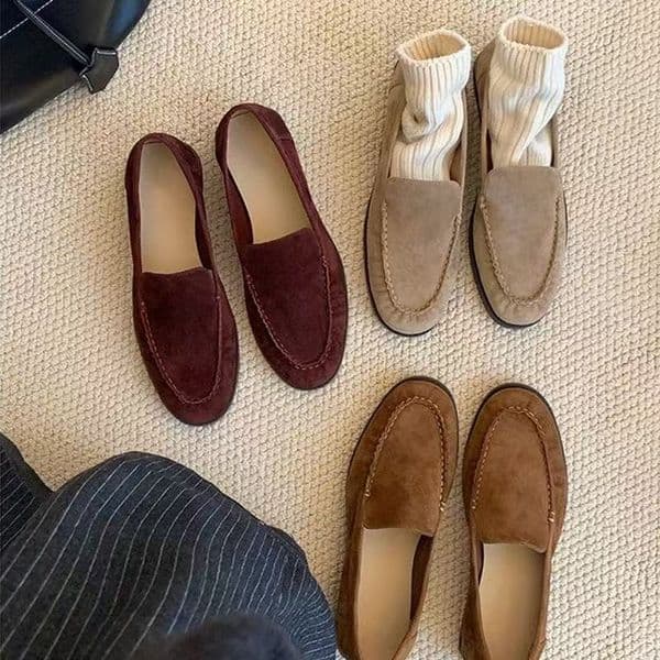 2026 New Free Shipping French Round outdoor Pointed Flat Bottomed One Footed Lazy Loafers For Women Shipping