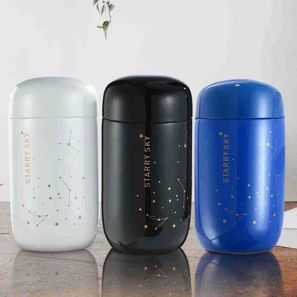 200ml Insulated Thermos Bottle Sport Watter Bottle Starry Sky Mini Capacity Leakproof Coffee Mug Vacuum Flask Couple for Winter M251023
