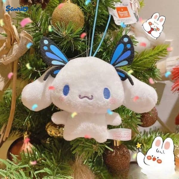Sanrio Plush Cartoon Keychain Cinnamoroll Backpack Pendant Kuromi butterfly Cinnamoroll Bag Accessories Wings decoration Gift L251023