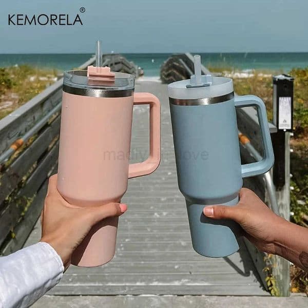 1200ML 304 Stainless Steel Insulated Water Bottle Hot Coffee Car Cup Hot And Cold Mug Thermos Bottle With Handle Straw Sports Av M251023