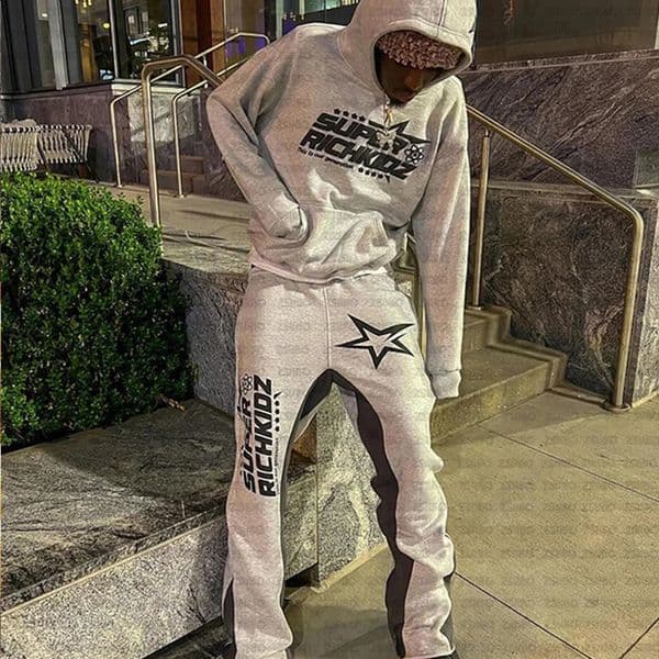 High Street Y2K Men Sets Harajuku Hoodie Sweatshirt Autumn Casual Straight Wide Leg Pants Trendy Streetwear Sweatsuit Set 251023