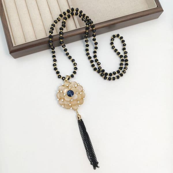 Gold necklace Pearl sweater chain women's camellia long style high-end minimalist pendant gift necklace for men free shipping