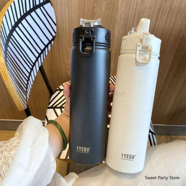 600750ML Stainless Steel Vacuum Flask With Straw Car Thermal Cup Sports Water Bottle Travel Insulated Cup Thermal Mug M251023