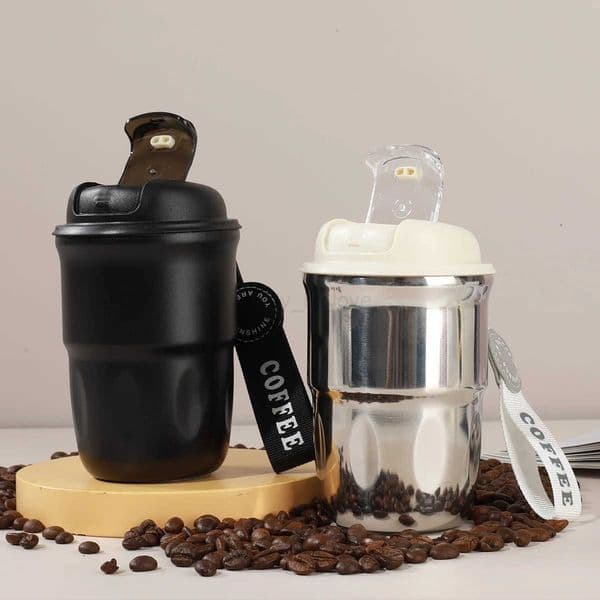 Stainless Steel Coffee Cup Outdoor Portable Thermos Cup Unisex Student Water Droplet Cup M251023