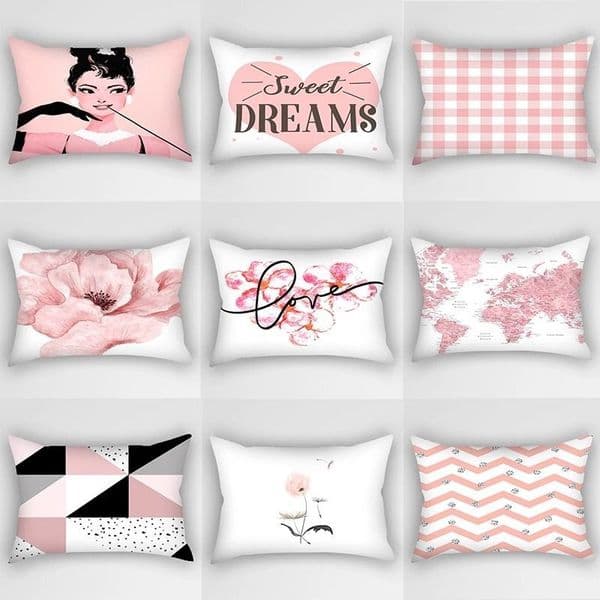 Luxury Designer Nordic new pink simple ins style pillowcase car sofa large cushion pillowcase rectangular Cushion
