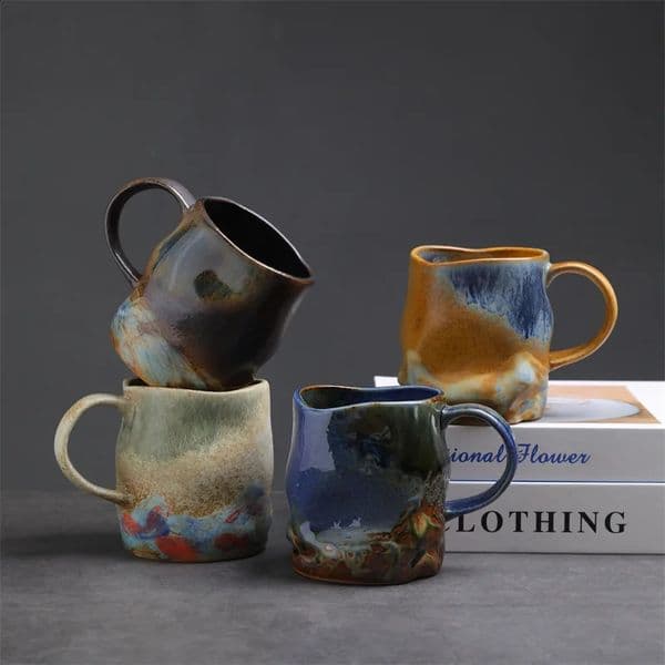 Home Silent Wind Ceramic Cup Specialshaped Mug Creative Irregular Water Cup High Value Coffee Cup 251020
