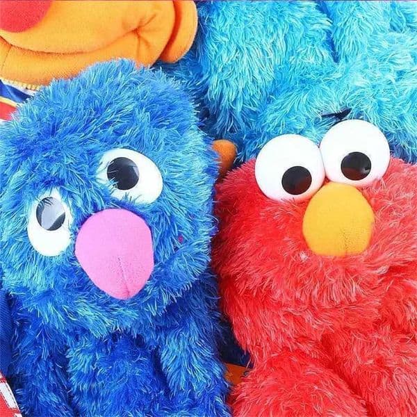 Sesame Beaded Hand Puppet Show Elmo Cartoon Soft Plush Doll Birthday Childrens New Year Gift Free shipping