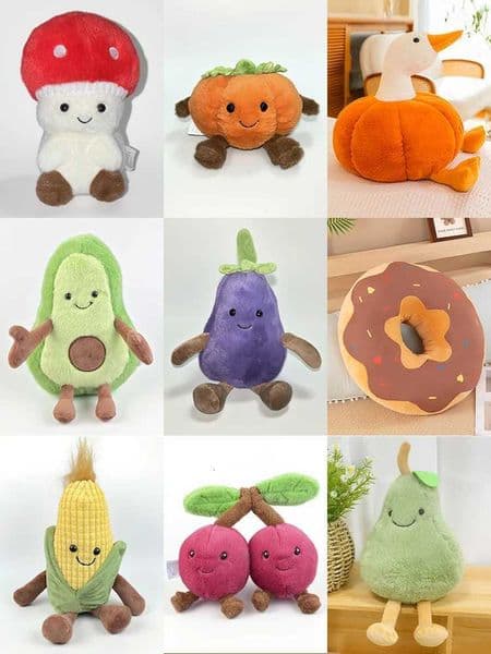 1530cm Plush Pear Pumpkin Playfull Toys Green Yellow Fruit Stuffed Plush Toys for Boys Girls Birthday Christmas Gift Z251024