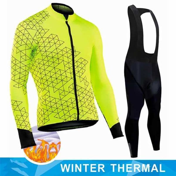 Winter Thermal Fleece Cycling Jersey Mens Mtb Clothing Man 2023 Blouse Uniform Bicycle Clothes Complete Tricuta Bib Maillot SetT251024