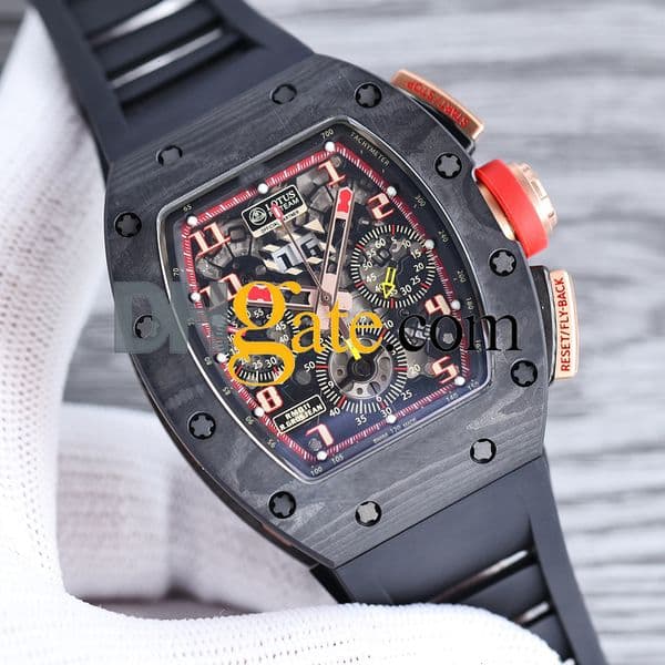 men watches designer coloured rAAAAA Montres Luxury men's watch r m11-03 super clone watch lightweight transparent designer hollow chronograph Carbon fiber 7I69