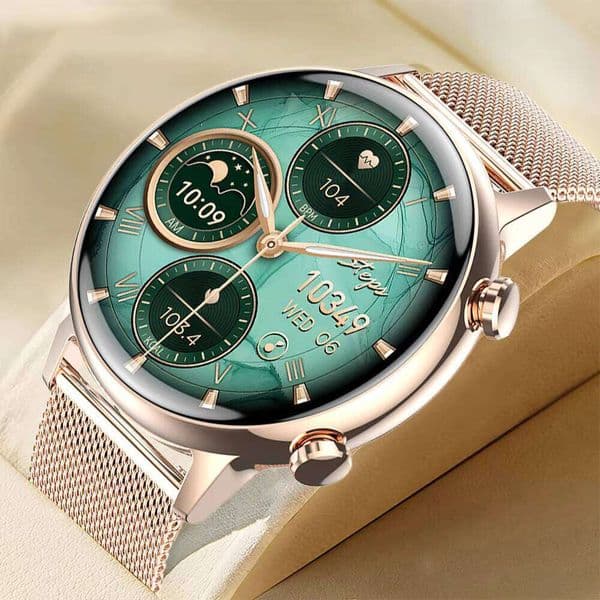 Senbono HK39 New AMOLED Women's Fashion Cute Bracelet BT Call Blood Pressure Sports Fitness Tracker Smart Watch for Women