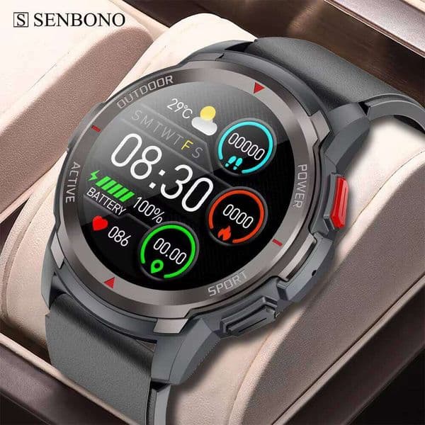 Senbono MAX10 for Men and Women, 1.32 Inch 360*360, Call Answering, Heart Rate Monitoring, Waterproof Smart Watch, Men's Sports Watch