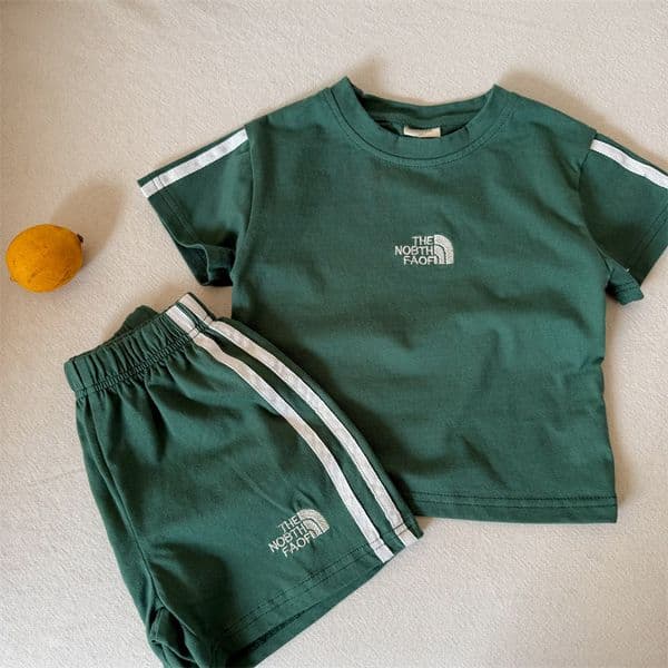Designer 2026 Free Shipping Luxury Kids Clothing Boys Short Sleeve Set 2-Piece , American Style Sporty Shorts Outfit, Lightweight Summer baby Clothes For