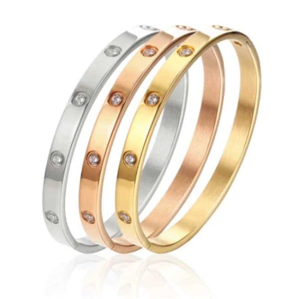 Stainless Steel Bracelets On Hand 6mm 4mm Bangles For Women Jewelry Lady Girl Womens Fashion Rhinestone Titanium Designer GiftsW251024