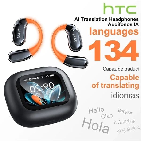 NE27 Wireless Headphones AI Translator Earbuds OWS Sports Bluetooth Earphones Glowing Earhook Customizable Wallpaper Screen 251024