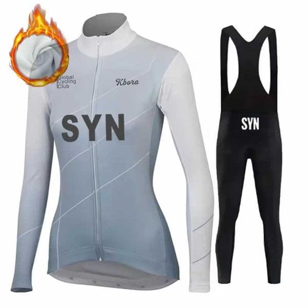 SYNful Women 2024 Cycling Jersey Set Winter Cycling Clothing Road Race Bike Shirt Suit Long Sleeve MTB Bicycle Thermal JacketT251024