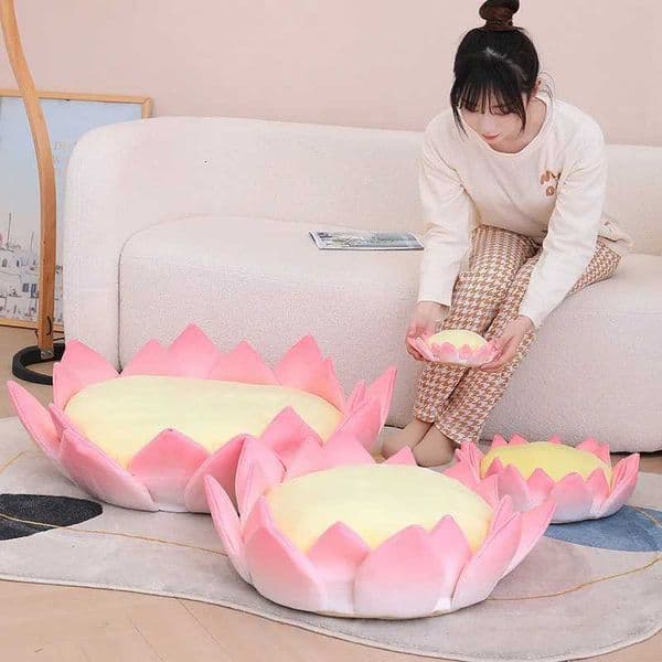 Lotus Flower Plush Cushion Chair Cushion Round Chair Cushion Yoga Meditation Floor Mat Sofa Cushion Decor Gifts W251024