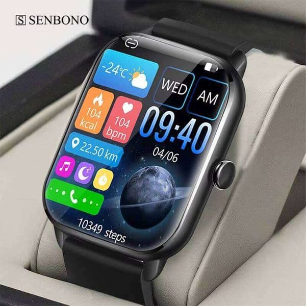 SENBONO KT65 Answer Call 100+ Mode Dial Heart Rate Sports Smart Watch Women Men AI Voice Assistant