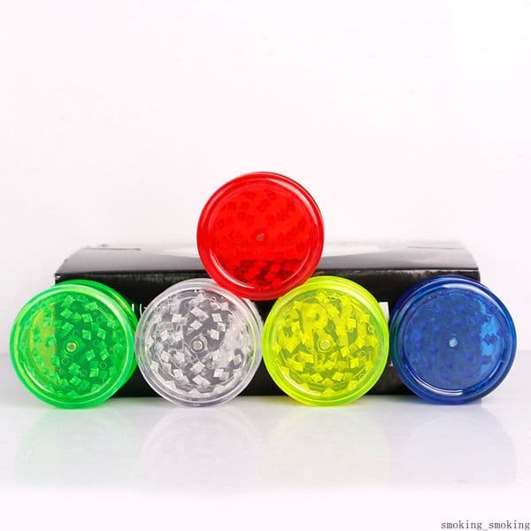 Plastic Tobacco Grinder Herb 3 Parts Layers 60MM Cigarette Tobacco Spice Smoking Hand Muller Acrylic Grinders Herbal Grinding Crusher DHL