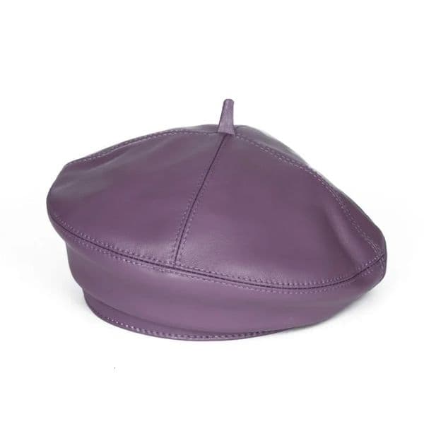 SpringWinter 100 Real Leather Beret Hat Women Fashion European Pumpkin Painter Caps Female Rainbow Color PurpleBlue Thin Boin 251022BJ