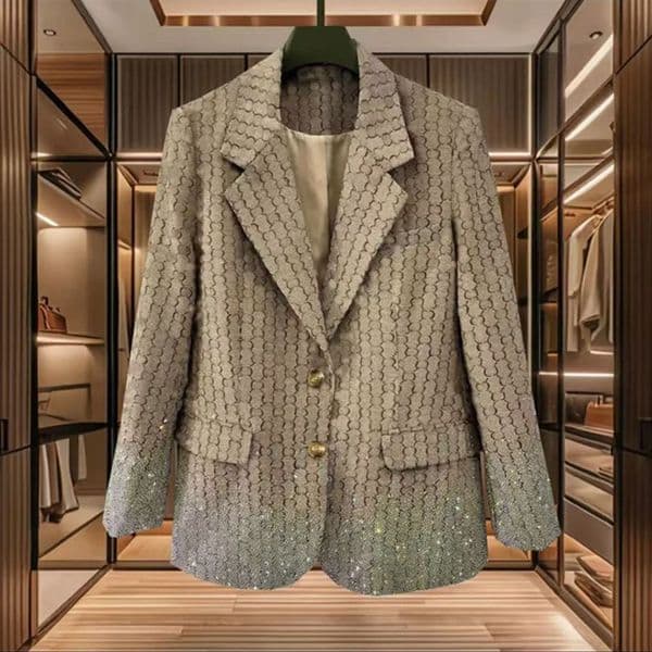 brand fashion designer clothing rhinestone suit jacket full letter women's high-quality belt shorts Asian sizes s-L