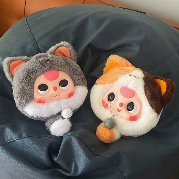 Baby Three Fortune Cat Zipper Bag Series Blind Box Eyes 360 Rotatable Creative Trendy Bag Plush Doll Pendant Gift 11 Replica Z251025