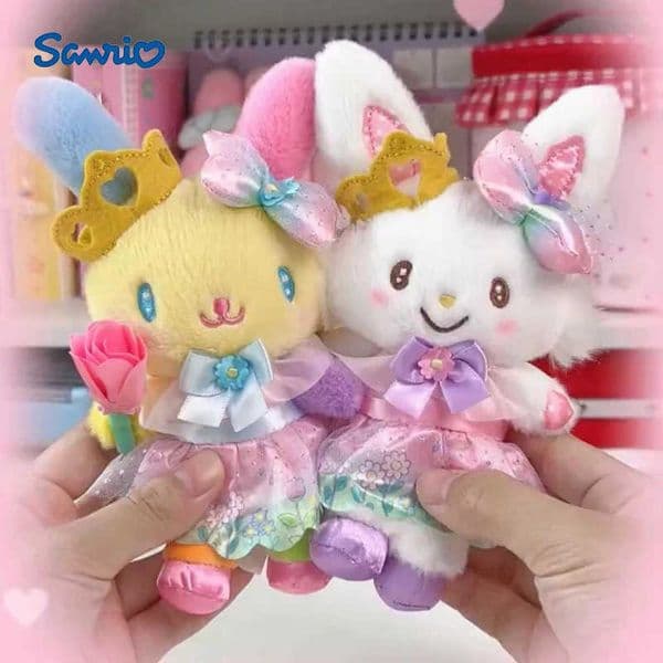 Sanrio New Usahana Plush Keychain Blossom Crown Kirimichan Fluffy Rabbit Keyring Kawaii My Melody Stuffed Pendant Kuromi L251025