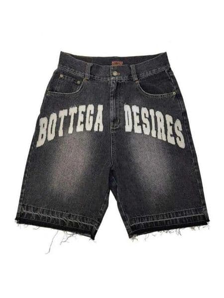 Y2K Vintage Distressed Jeans Letter Pattern Decoration High Waist Denim Shorts Fashion Men Women Hip Hop StreetwearXJ251025 L260512
