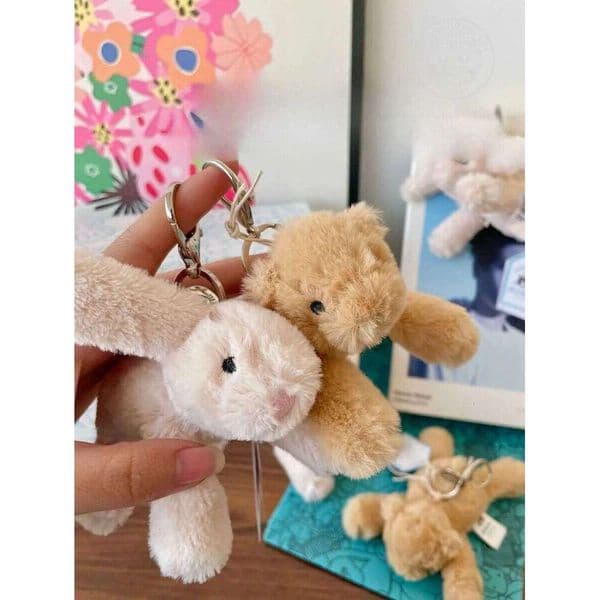 latest versionnew Smudge rabbit pendant soothing plush toy cute keychain doll with tags stuffed animal kawaiiXlatest version