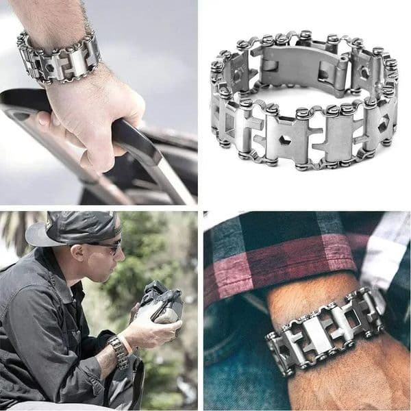 High Quality Multifunctional Stainless Steel Bracelet Mens Outdoor Tool Bracelet 29 in 1 Bracelet Emergency Multitool 251023