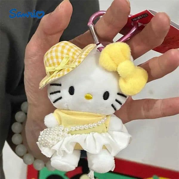 Sanrio Cute Hello Kitty Plush Doll Stuffed Toy Keychain Pendant Sweet KT Cat Bag Hanging Ornaments Kid Ragdoll Girly Gifts L251025