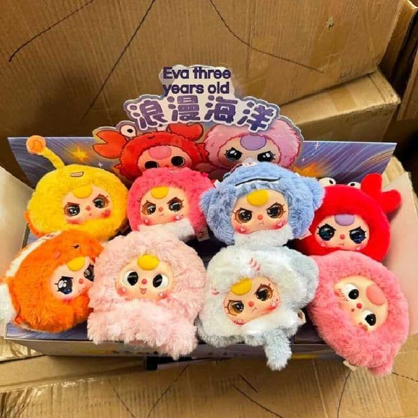 Genuine Baby Three Romantic Ocean Series Blind Box Kaii Vinyl Plush Doll Bag Pendant Decoration Trendy Toy Surprise Girls Gift Z251025
