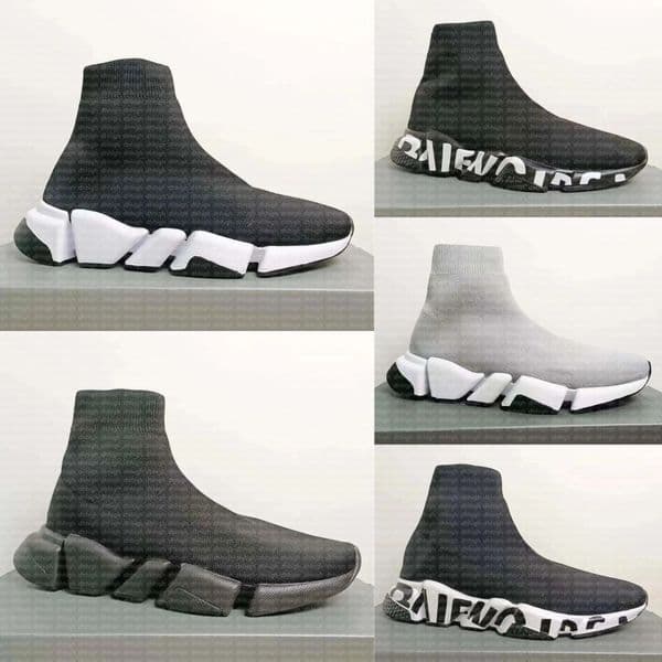 Designer Socks running Shoes Casual shoes Platform Men Woman Shiny Knit Speed Trainer Runner Sneaker Sock Shoe Speeds Booties Eur35-45