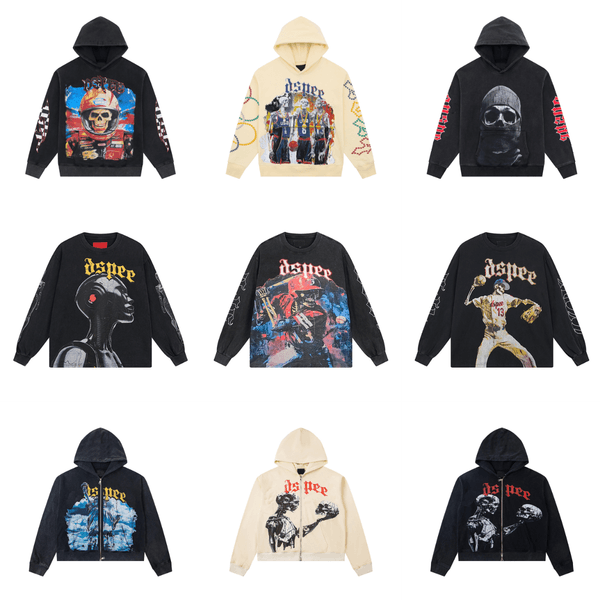 designer hoodie men hoodie skull graffiti letters graphic sweatshirt men street hip-hop cotton printed washed black vintage pullover casual clothing US size S-XL