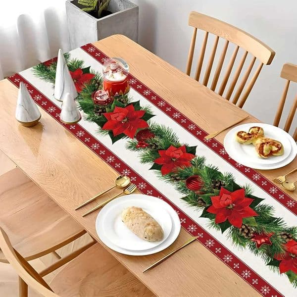 VIKAMA Christmas Table Runner Restaurant Decoration Table flag Tabletop decoration tablecloth Festive Party L260616