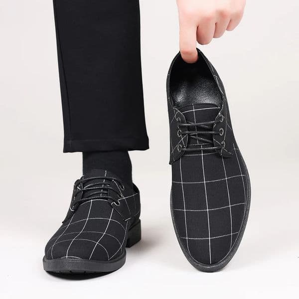 Mens Formal Shoes Canvas Shoes Pointed Wedding Shoes Lace Up Business Casual Shoes Mens Formal Shoes Business Casual Series 251023